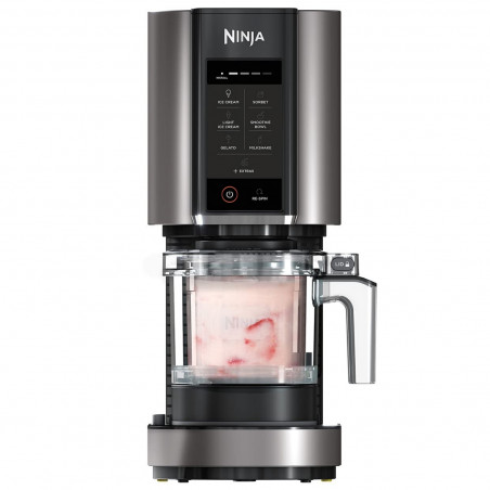 Машина за сладолед 7в1 Ninja CREAMi NC302EU, 800W, 2х493 мл, Creamify, Re-Spin, Добавяне на парченца, Фитнес/кето програма, Персонализация, Черен/сив