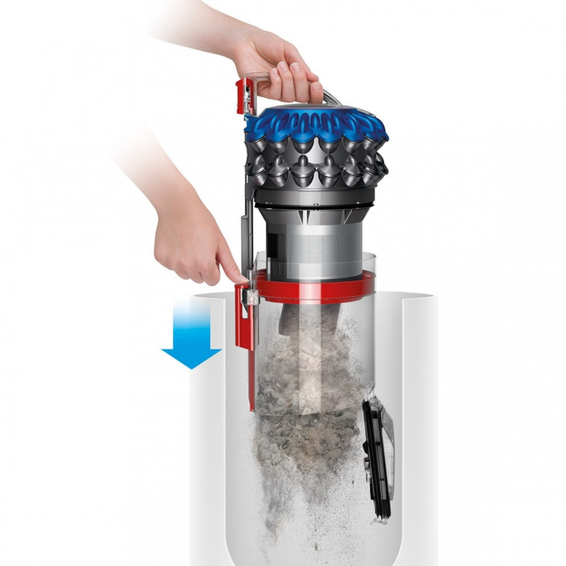 Прахосмукачка без торба Dyson Cinetic BigBall Absolute 2 447250-01, 700W, 150AW, 0.8 л, 35 циклона, Автоматично изправяне при преобръщане, 5 приставки, Никел/син