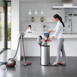 Прахосмукачка без торба Dyson Cinetic BigBall Absolute 2 447250-01, 700W, 150AW, 0.8 л, 35 циклона, Автоматично изправяне при преобръщане, 5 приставки, Никел/син