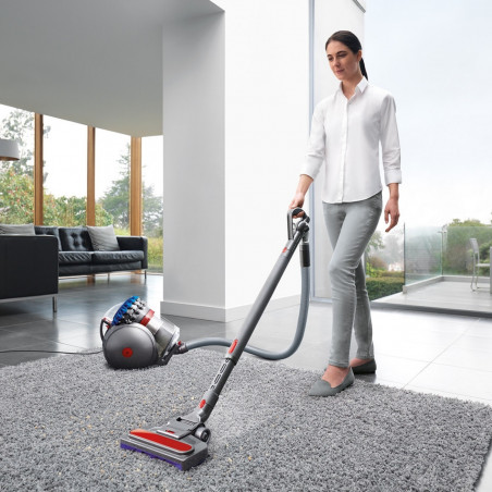 Прахосмукачка без торба Dyson Cinetic BigBall Absolute 2 447250-01, 700W, 150AW, 0.8 л, 35 циклона, Автоматично изправяне при преобръщане, 5 приставки, Никел/син