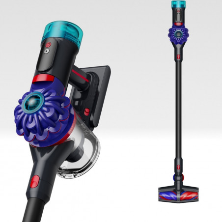 Вертикална прахосмукачка Dyson V10 Konical Moulded 419634-01, 150AW, 0.5 л, 60 мин, 110 000 об/мин, 3 режима, HEPA, Хигиенично изпразване, Без заплитане, Черен