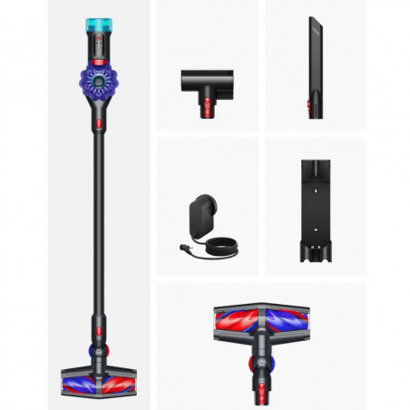 Вертикална прахосмукачка Dyson V10 Konical Moulded 419634-01, 150AW, 0.5 л, 60 мин, 110 000 об/мин, 3 режима, HEPA, Хигиенично изпразване, Без заплитане, Черен