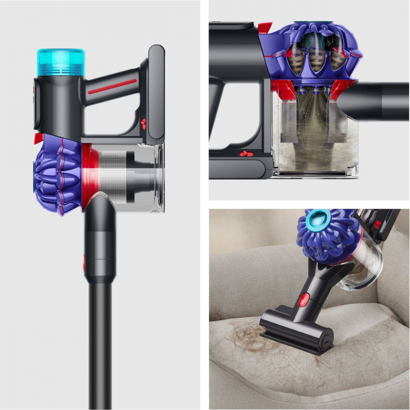 Вертикална прахосмукачка Dyson V10 Konical Moulded 419634-01, 150AW, 0.5 л, 60 мин, 110 000 об/мин, 3 режима, HEPA, Хигиенично изпразване, Без заплитане, Черен