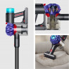Вертикална прахосмукачка Dyson V10 Konical Moulded 419634-01, 150AW, 0.5 л, 60 мин, 110 000 об/мин, 3 режима, HEPA, Хигиенично изпразване, Без заплитане, Черен