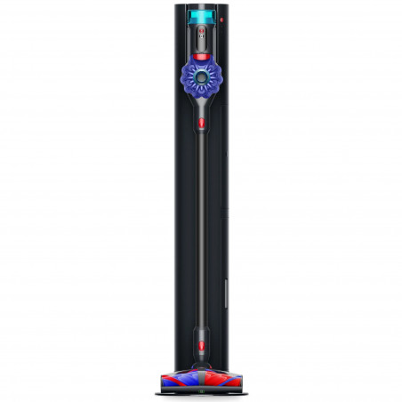 Вертикална прахосмукачка + Док станция с автоматично изпразване Dyson V10 Konical Moulded 594030-01, 150AW, 0.5 л, 60 мин, 3 режима, HEPA, Хигиенично изпразване, Без заплитане, Черен