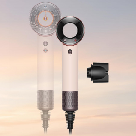 Сешоар Dyson HD19 Travel™ 492457-01, 1220W, 11.6 l/s, 2 скорости, 3 темп, Air Multiplier, Интелигентен контрол на топлината, Керамично розово/розово злато