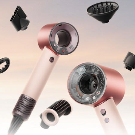 Сешоар Dyson HD19 Travel™ 492457-01, 1220W, 11.6 l/s, 2 скорости, 3 темп, Air Multiplier, Интелигентен контрол на топлината, Керамично розово/розово злато