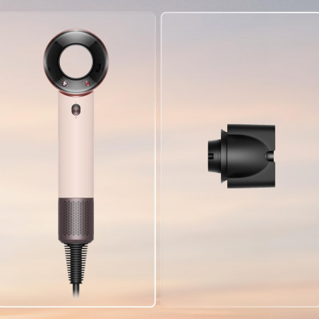 Сешоар Dyson HD19 Travel™ 492457-01, 1220W, 11.6 l/s, 2 скорости, 3 темп, Air Multiplier, Интелигентен контрол на топлината, Керамично розово/розово злато