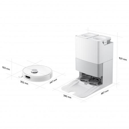 Прахосмукачка робот Roborock Q Revo Edge 5V1 QRES02-00, 18500 Pa, 5200 mAh, 66W, 3D Картографиране LiDar, Reactive AI, FlexiArm, Станция за зареждане, Автономия до 3 часа, Бял