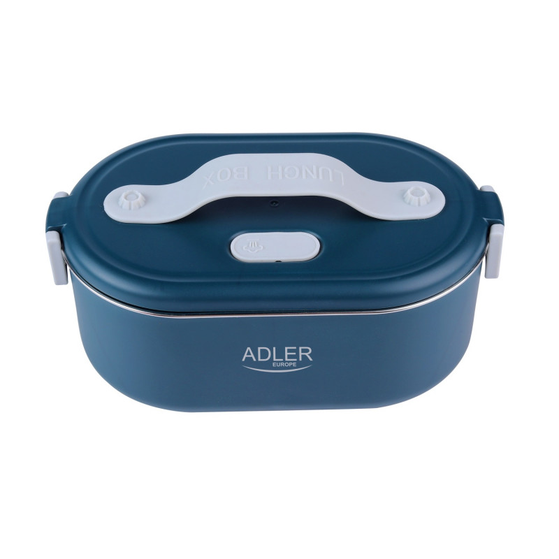 Електрическа кутия за обяд Adler AD 4522, 45W, 0.8 л, До 70C, Съд от неръждаема стомана, Термочанта, Син