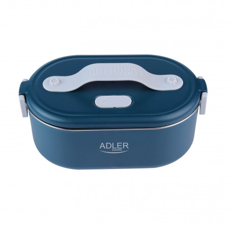Електрическа кутия за обяд Adler AD 4522, 45W, 0.8 л, До 70C, Съд от неръждаема стомана, Термочанта, Син