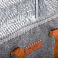 Термо чанта Adler AD 4536, 10 л, 5 мм пяна, Външни джобове, Храна/напитки, Сив/оранжев