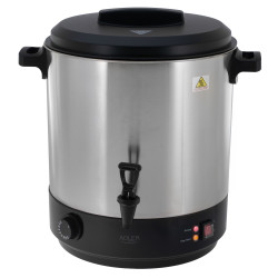 Електрически съд за пастьоризация и варене Adler AD 4538, 3000W, 28 л, 30-100°C, Поддържане на топлина, Светлинен индикатор, Инокс/черен