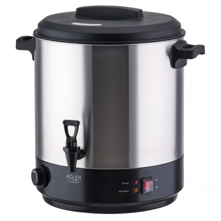 Електрически съд за пастьоризация и варене Adler AD 4538, 3000W, 28 л, 30-100°C, Поддържане на топлина, Светлинен индикатор, Инокс/черен