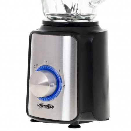 Блендер Mesko MS 4080, 1200W, 1.5 л, 21000 об/мин, 6 ножа, 2 скорости + пулс, Капак с отвор, Инокс/черен