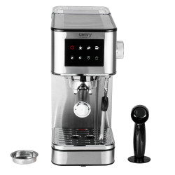 Еспресо машина 7в1 Camry CR 4389, 1200W, 20 bar, 1.7 л, PID управление, Сензорен LCD панел, Затопляне на чаши, Студена екстракция, Инокс