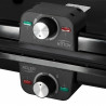 Двойна сгъваема електрическа скара Adler AD 6617, 3000W, Отваряне на 180°, 96х26 см, Незалепващи плочи, 2 термостата, Тавичка за мазнина, Черен