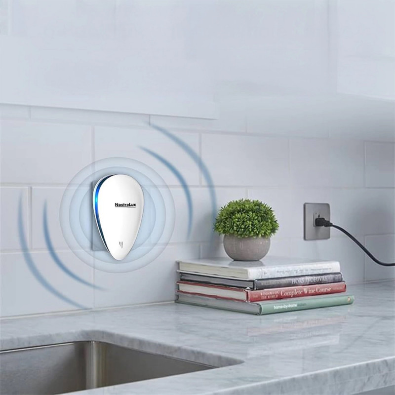 Уред за защита от вредители NostroLux NL51771A, 5W, До 75 м2, Ултразвук, Безопасен за деца, Бял