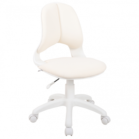 Детски стол Carmen 6017-2, До 70 кг, Колелца, Газов амортисьор, Бял