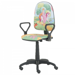Детски стол Carmen Prestige 3520807-21, До 120 кг, Реглаж на седалка и облегалка, Колелца, Принцеса/многоцветен