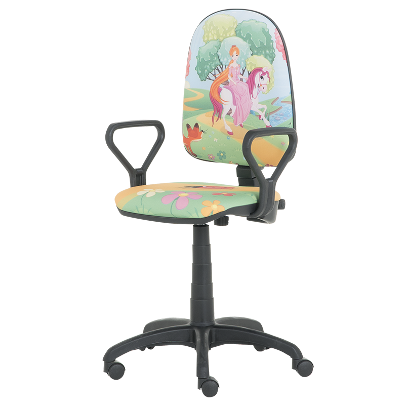 Детски стол Carmen Prestige 3520807-21, До 120 кг, Реглаж на седалка и облегалка, Колелца, Принцеса/многоцветен