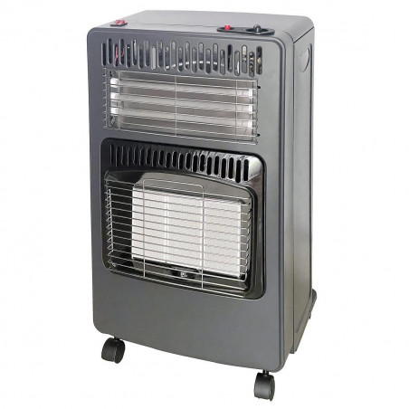 Печка за отопление газ+електричество Elite EGERH-1219, 4200W, 30 mbar, 3 степени, Инфрачервени плочи, G30/G31, Анализатор, Защита при липса на пламък, Сребрист
