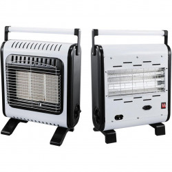Печка за отопление газ+електричество Elite EGERH-1422, 3800W, 2 степени, Пиезоелектрическо запалване, ODS и FFD системи, До 15 л, Колелца, Бял/черен