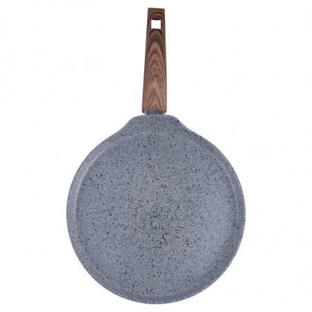 Тиган за палачинки Galileo Carrara SChef 2191315, 28 см, 5 слоя, Керамично покритие, Без PFAS и PTFE, Индукция, Светъл гранит/кафяв