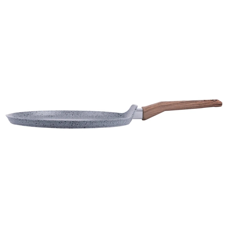 Тиган за палачинки Galileo Carrara SChef 2191315, 28 см, 5 слоя, Керамично покритие, Без PFAS и PTFE, Индукция, Светъл гранит/кафяв