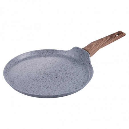 Тиган за палачинки Galileo Carrara SChef 2191315, 28 см, 5 слоя, Керамично покритие, Без PFAS и PTFE, Индукция, Светъл гранит/кафяв