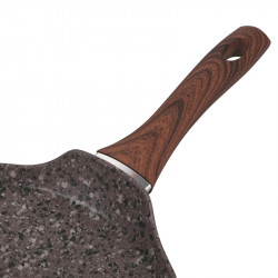 Тиган за палачинки Galileo Dakota SChef 5916655, 28 см, Незалепващ, Без PFOA и никел, Индукция, Тъмен гранит/кафяв