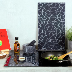 Комплект 2бр протектори за плот Kesper 37535, 50х28.5 см, Стъкло, Черен/мозайка