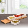 Комплект 4 бр купички за сервиране Kesper 58065, 5 части, 35 см, Дървена табла, Естествен/кафяв