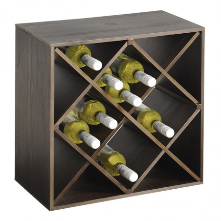 Рафт за съхранение на вино Kesper 69244, 50x50x25 см, 12 отделения, За до 20 бутилки, Бор, Кафяв