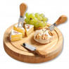 Комплект дъски за рязане и сервиране на сирена с прибори Kesper 58642, 23 см, 5 части, Вградено отделение за прибори, Бамбук, Натурален