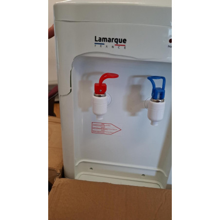 Преоценено: Диспенсър за вода Lamarque WDE-3512, 70-630W, Затопляне 5 л/ч, Охлаждане 0.7 л/ч, Електронен, Горно зареждане, Индикатор, Бял