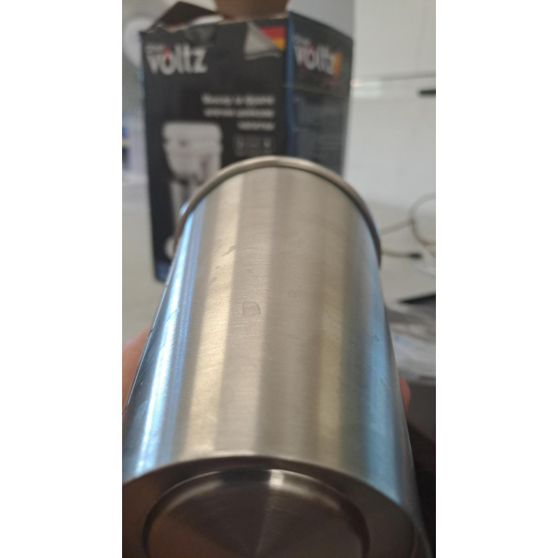 Преоценено: Фрапе миксер Oliver Voltz OV51163E, 100W, Чаша от неръждаема стомана с капацитет 450 мл, 2 скорости, Стоманена бъркалка, Син