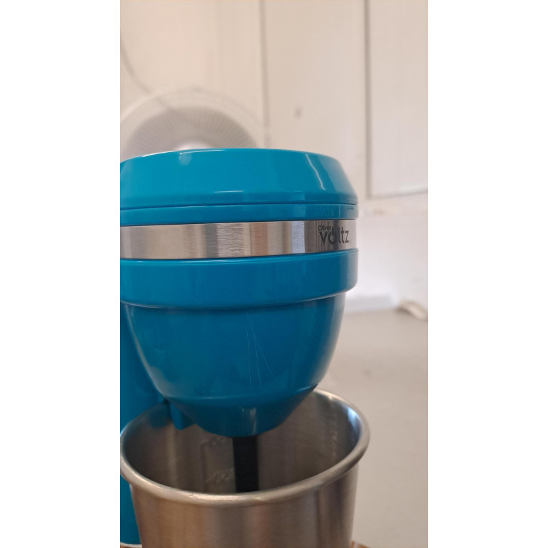 Преоценено: Фрапе миксер Oliver Voltz OV51163E, 100W, Чаша от неръждаема стомана с капацитет 450 мл, 2 скорости, Стоманена бъркалка, Син