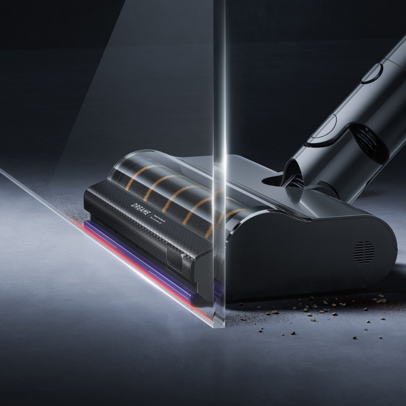 Преоценено: Вертикална прахосмукачка Dreame Essential V30 VVV17B, 880W, 30000 Pa, 90 мин, 0.6 л, HEPA H14, OmniX™ 2.0, Разпознаване на замърсявания, Сгъваема, Черен/бронз