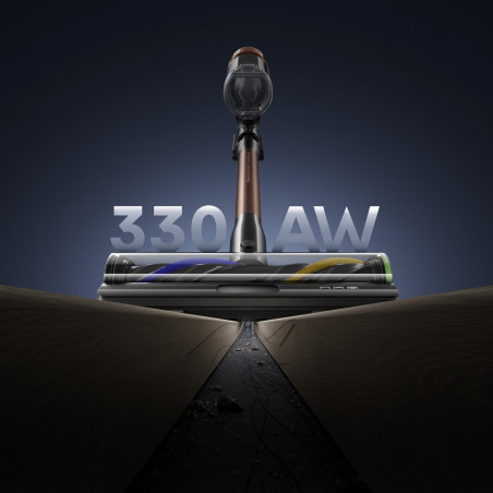 Преоценено: Вертикална прахосмукачка Dreame Essential V30 VVV17B, 880W, 30000 Pa, 90 мин, 0.6 л, HEPA H14, OmniX™ 2.0, Разпознаване на замърсявания, Сгъваема, Черен/бронз