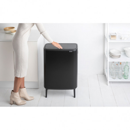 Преоценено: Кош за боклук Brabantia Bo Touch Hi 1001260, 60 л, Повдигнат, Плавно и безшумно отваряне, Черен мат