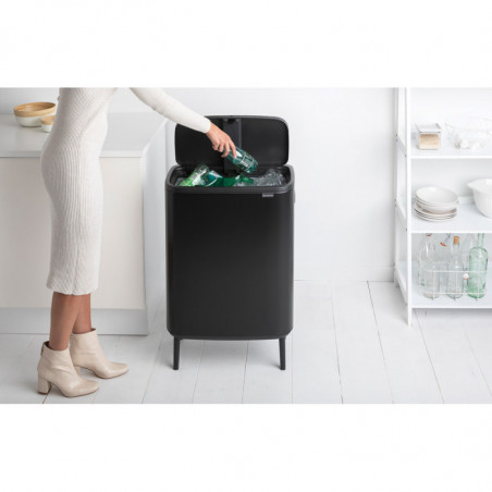 Преоценено: Кош за боклук Brabantia Bo Touch Hi 1001260, 60 л, Повдигнат, Плавно и безшумно отваряне, Черен мат