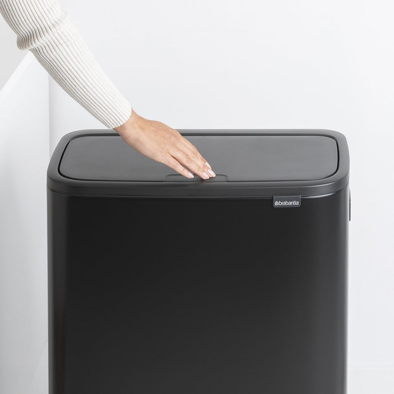 Преоценено: Кош за боклук Brabantia Bo Touch Hi 1001260, 60 л, Повдигнат, Плавно и безшумно отваряне, Черен мат