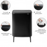 Преоценено: Кош за боклук Brabantia Bo Touch Hi 1001260, 60 л, Повдигнат, Плавно и безшумно отваряне, Черен мат
