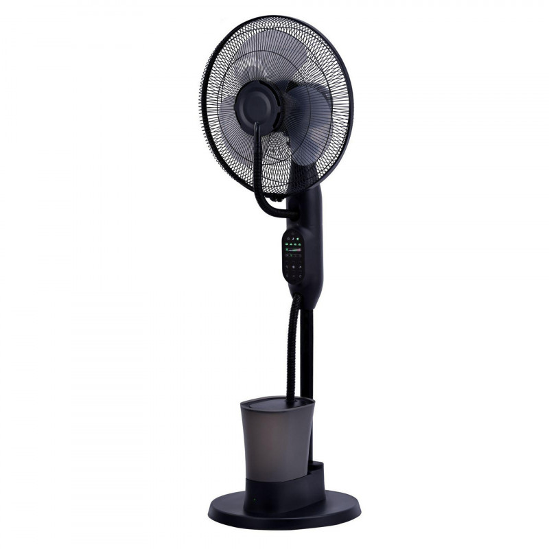 Преоценено: Вентилатор Elite EFM-0357R, 70W, 40 см, 2.8 л, 3 скорости, 3 режима, 3 перки, Eнергоспестяващ, Водна мъгла, Черен