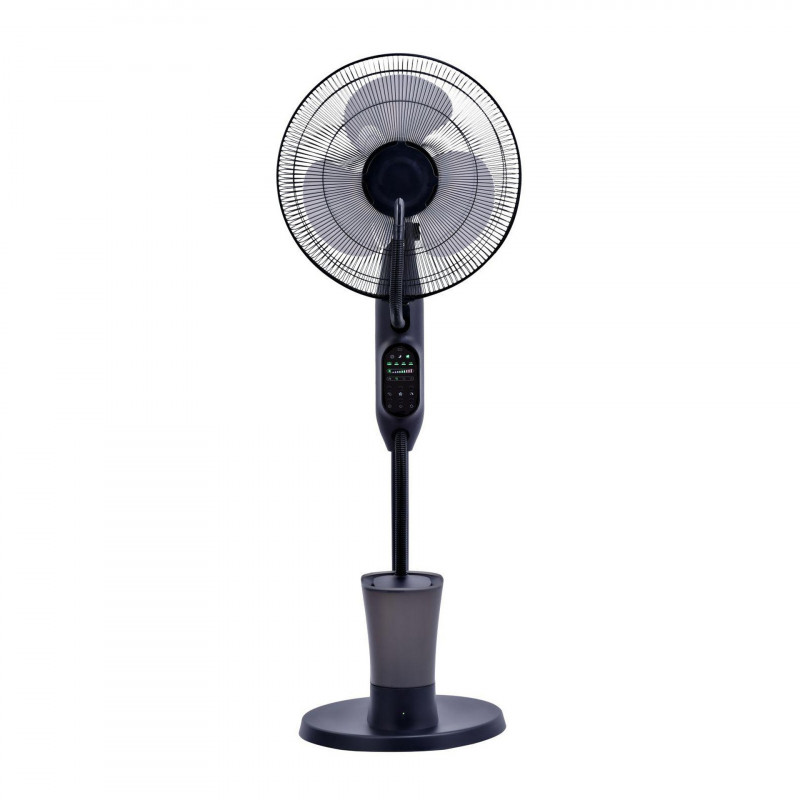 Преоценено: Вентилатор Elite EFM-0357R, 70W, 40 см, 2.8 л, 3 скорости, 3 режима, 3 перки, Eнергоспестяващ, Водна мъгла, Черен
