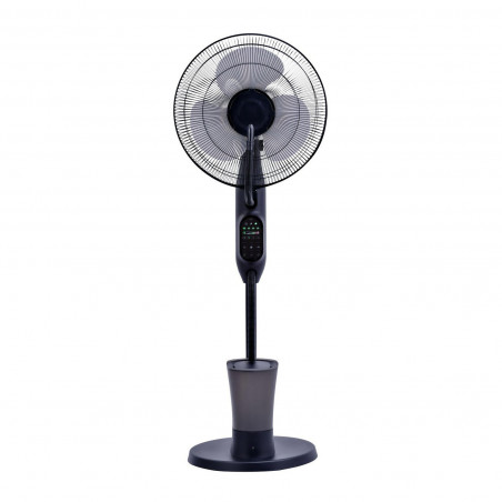 Преоценено: Вентилатор Elite EFM-0357R, 70W, 40 см, 2.8 л, 3 скорости, 3 режима, 3 перки, Eнергоспестяващ, Водна мъгла, Черен