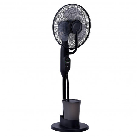 Преоценено: Вентилатор Elite EFM-0357R, 70W, 40 см, 2.8 л, 3 скорости, 3 режима, 3 перки, Eнергоспестяващ, Водна мъгла, Черен