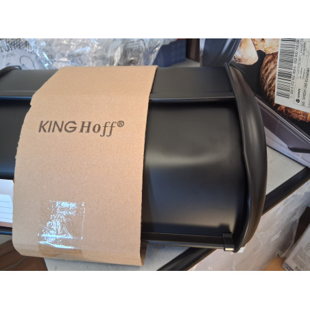 Преоценено: Кутия за хляб Kinghoff KH 1723, 36 см, Лека и здрава конструкция, Стомана, Черен