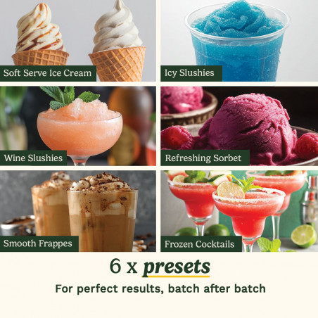 Преоценено: Машина за сладолед 6в1 Cuisinart Frost Fusion Ice Cream & Slushie ICE201E, 170W, 1.6 л, Интелигентно дозиране, Поддържане на темп, Компресор, Бял
